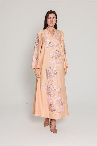 IKKXA Vibrant Floral Embroidered Jalabiya