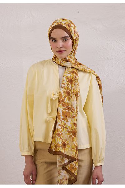 Fresh Sunflower Pattern Rami Shal Brown