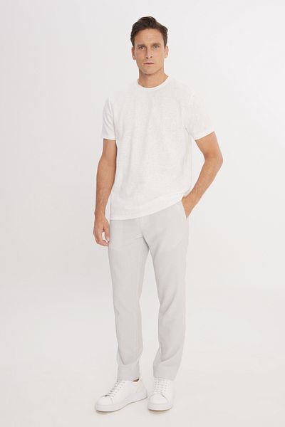 AC&Co / Altınyıldız Classics Men's Gray Slim Fit Slim Fit Tie Waist Striped Side Pockets Casual Jogger Pants