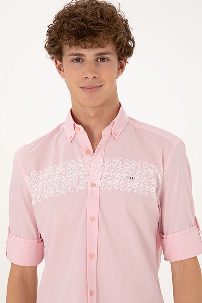 U.S. Polo Assn. Men's Light Pink Long Sleeve Shirt 50306362-Vr078