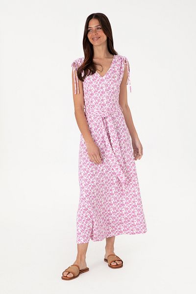 U.S. Polo Assn. Women's White Patterned V-Neck Midi Length Knitted Dress 50306734-Vr071