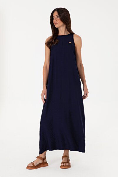 U.S. Polo Assn. Kadın Lacivert Maxi Boy Dokuma Elbise 50299194-VR033