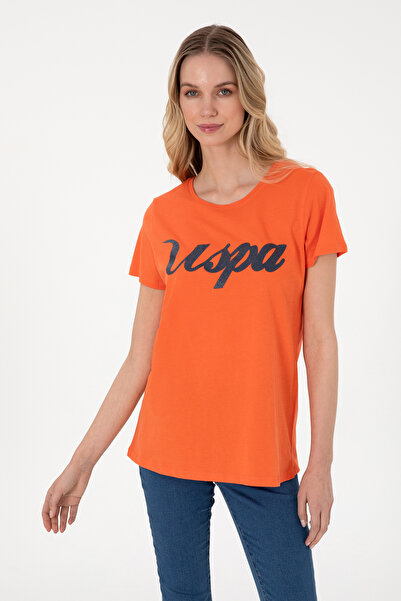 U.S. Polo Assn. Women's Pomegranate Blossom Crew Neck T-Shirt 50307933-Vr039