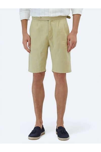 Kip Oil Green Woven Jogging Fit Casual βαμβακερή μίξη βερμούδα