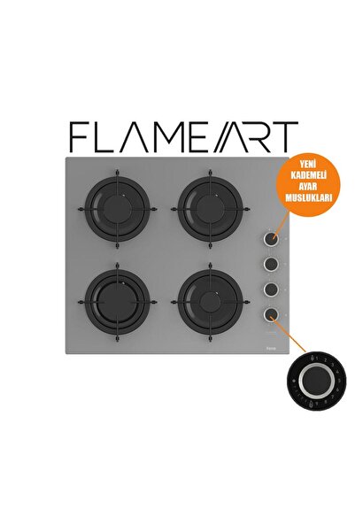 Ferre Cs208-fa Flameart Kademeli Kont. Emaye Izg. Gri Cam Ocak