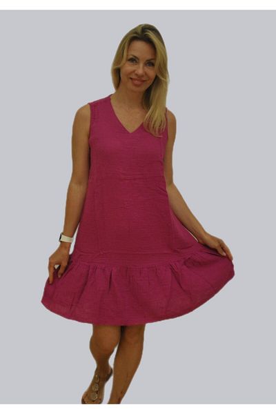 bomull textıle Sleeveless Muslin Dress