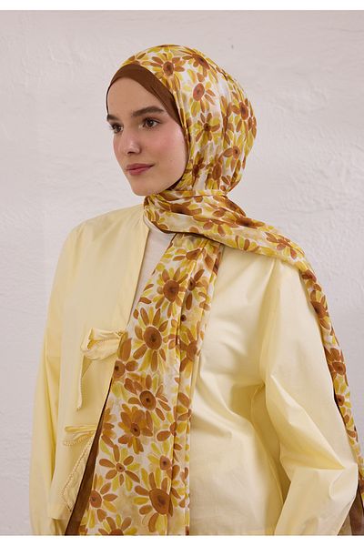 Fresh Sunflower Pattern Rami Shal Brown