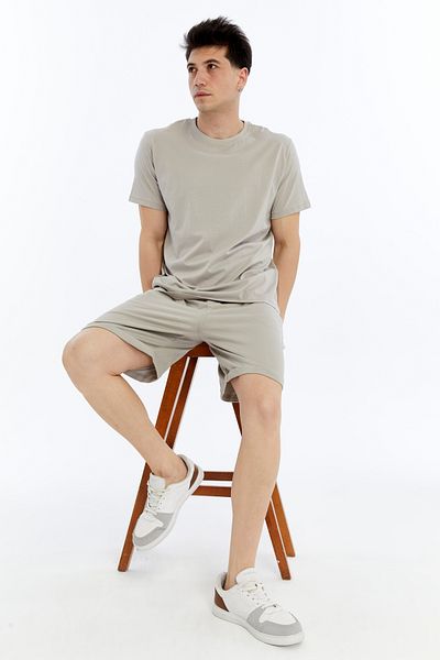 KRAVEN Men's 2-Piece T-Shirt & Double Leg Shorts Set, Combed Cotton, Lycra Fabric Regular Fit
