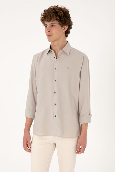 U.S. Polo Assn. Men's Stone Long Sleeve Shirt 50300209-Vr049