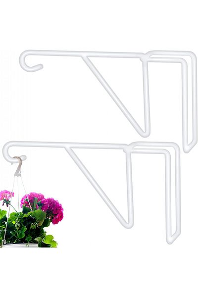 Swatowot Set of 2 Swatowot plant pot hooks, plastic/metal, white, 25.4 cm
