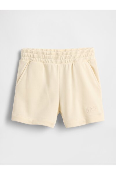 GAP Kız Bebek Kırık Beyaz Gap Logo Fransız Havlu Kumaşı Pull-On Şort
