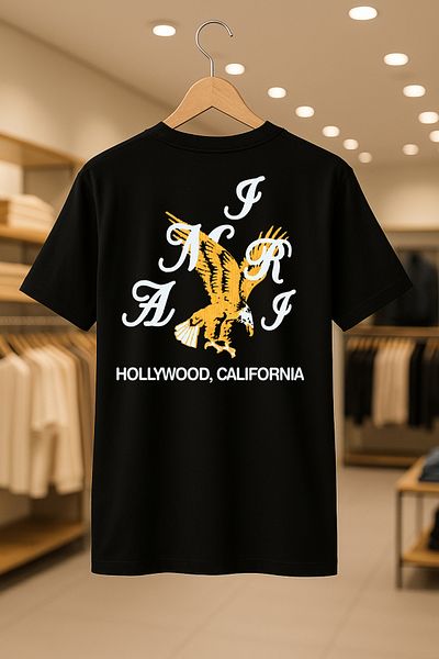 SELF CONTROL Μπλουζάκι με στάμπα Eagle Lettering Oversize Unisex 100% βαμβακερό αναπνεύσιμο παχύ ύφασμα