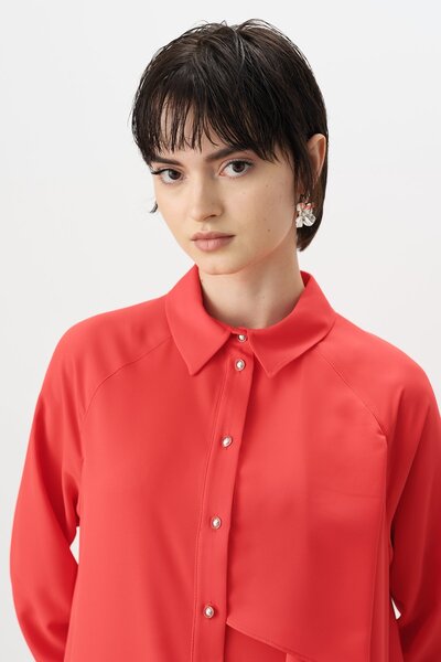 Nihan Volan Detaylı Tunik Mercan