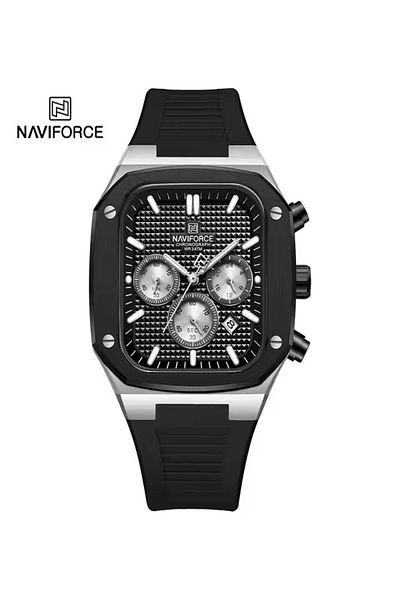 Naviforce Watch Oem Rugged Quartz Watches with Small Three Dial Luminous Display square case Original
