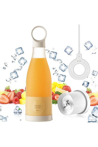 Smart Vibe Mini Blender Electric MixUP™ LX 450ml, BPA Free, 4 Lame 3D, 1400mAh, Putere 20.000rpm, White