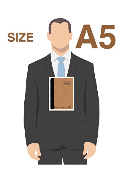 Etika Natural Journal A5 Spiral Notebook – Hard Cover Checkered 160 Pages – Note, Office, Gift, Diary Notebook