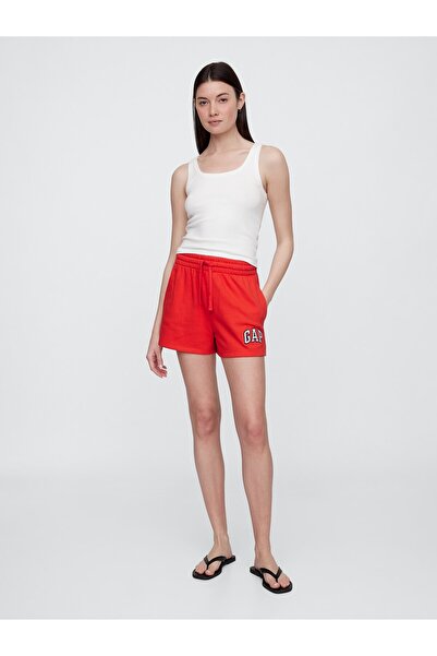 GAP Kadın Kırmızı Gap Logo Fransız Havlu Kumaş Şort