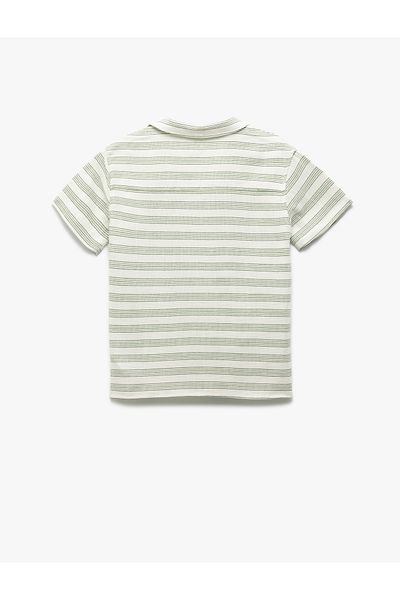 Koton beige stripe Short Sleeve Shirt