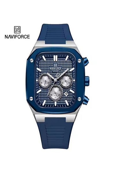 Naviforce Watch Oem Rugged Quartz Watches with Small Three Dial Luminous Display square case Original