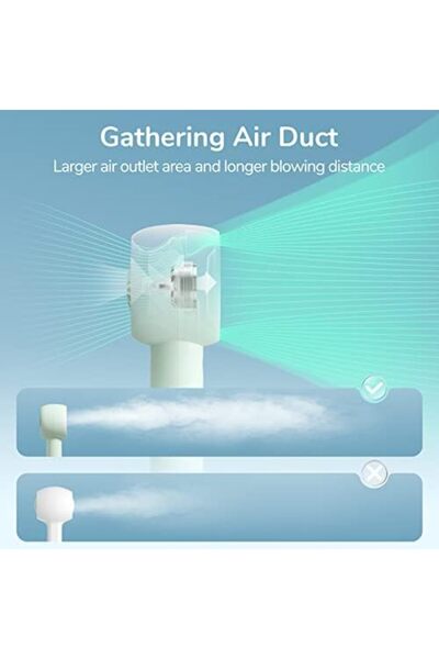 JISULIFE مروحة صغيرة محمولة - تصميم آمن بدون شفرات، مروحة يدوية قوية توربو مع 5 سرعات، 16 ساعة م