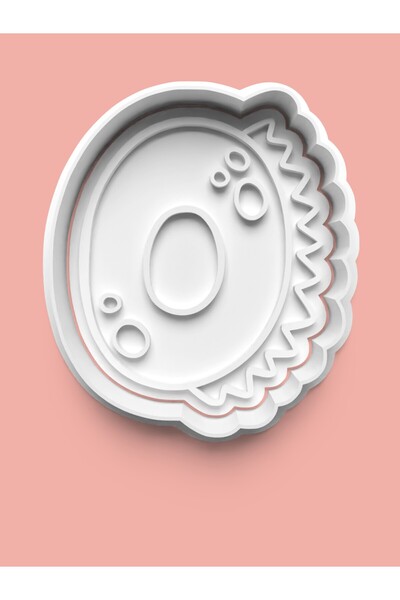 AKTASTORE قالب كوكيز على شكل ديناصور رقم 0 وقالب عجينة السكر - رقم صفر