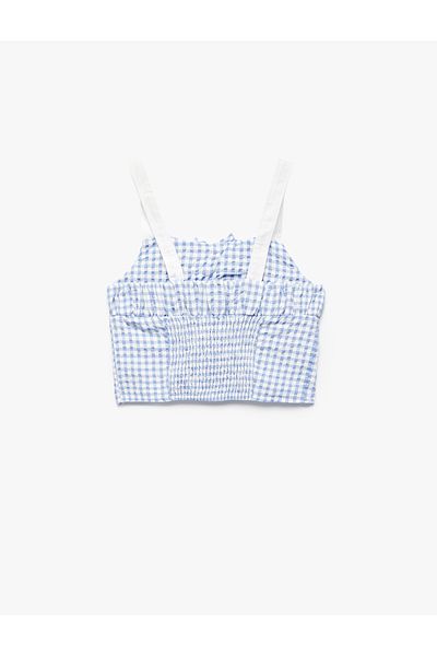 Koton Μπλούζα Gingham Crop με φιόγκο