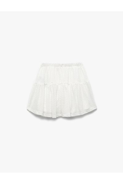 Koton Mini Skirt with Brode Detail and Elastic Waist