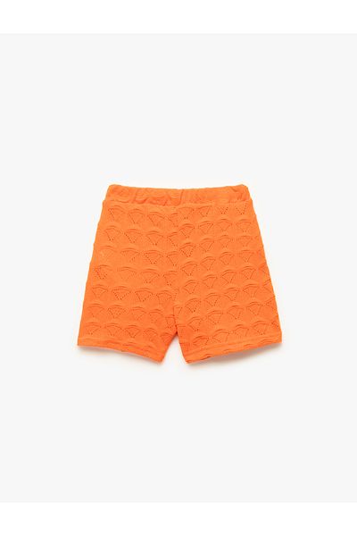 Koton Textured Mini Shorts Skirt with Elastic Waist
