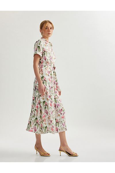 Koton pink design Floral Shirt Dress
