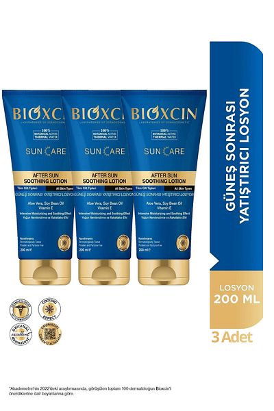 Bioxcin Sun Care after Sun Cream 200 ml - Soothing Moisturizing Protective 3 Pcs
