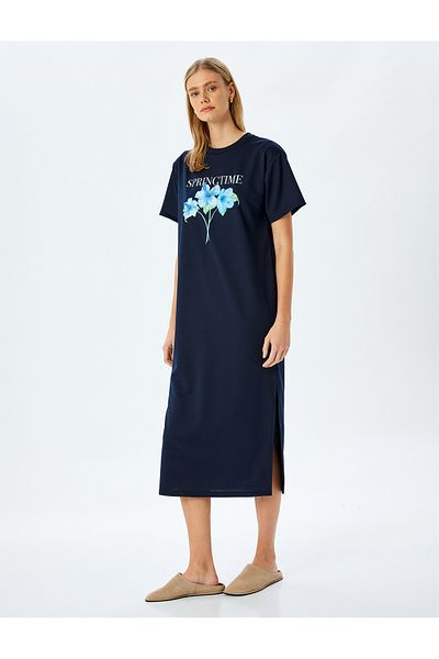 Koton navy Printed Oversized Dress