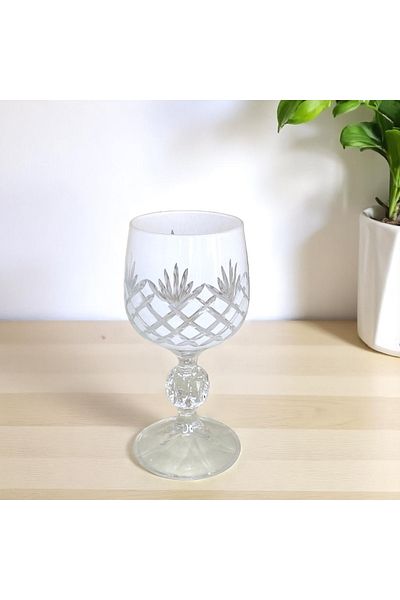 Kristal Market Handmade Crystal Footed Decorative Presentation Set Coffee Side Liquor Water Glass Set of 6