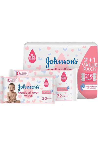 Johnson's Johnson's Baby Wipes - Gentle All Over, Leaves skin soft and feeling healthy, Leaves no unwanted res