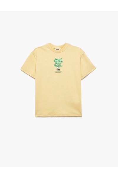 Koton Licensed Snoopy Printed Short Sleeve Crew Neck Cotton T-Shirt