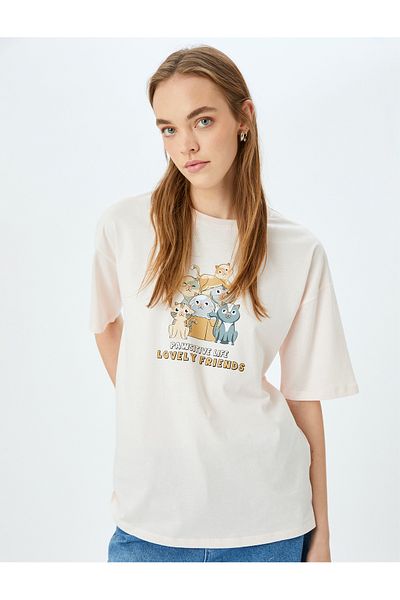 Koton pink Printed T-Shirt