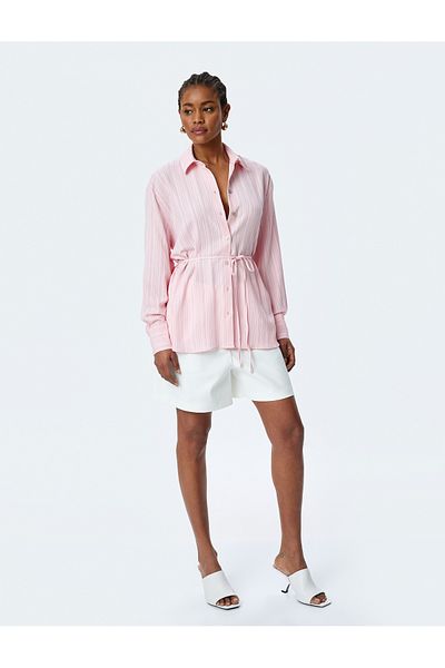 Koton pink Long-Sleeve Viscose Shirt