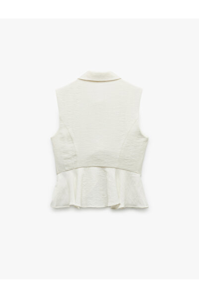 Koton Viscose Fabric Lined Sleeveless Peplum Shirt