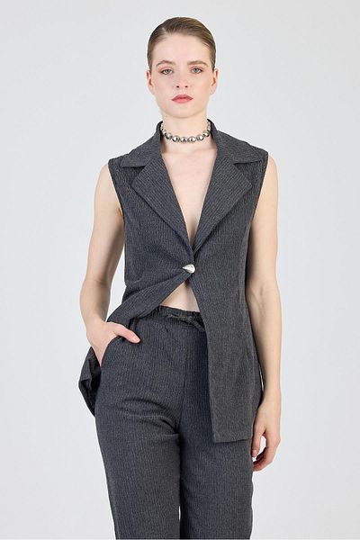 Rays Anthracite Sleeveless Vest and Wide Leg Pants Set 1490
