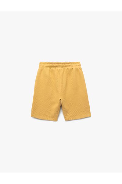 Koton Cotton Textured Pocket Detailed Lace-Up Shorts