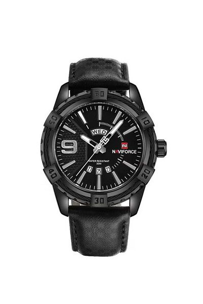 Naviforce Men's Leather Strap Analog Wrist Watch