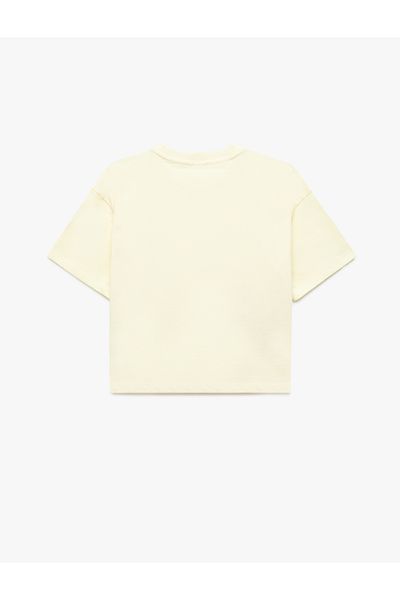 Koton Floral Printed Short Sleeve Crew Neck Cotton T-Shirt
