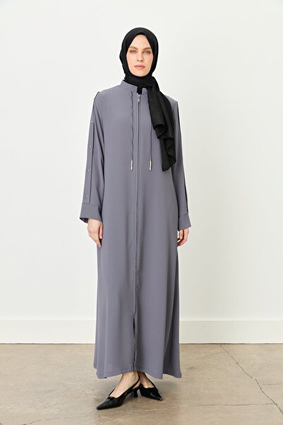 Nihan Kol Detaylı Hakim Yaka Ferace Füme