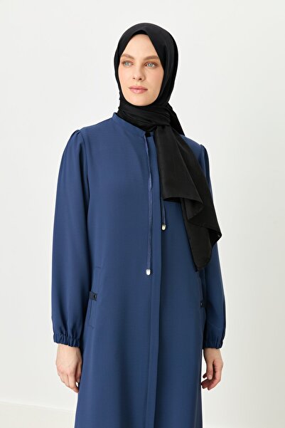 Nihan Bağcık Detaylı Ferace İndigo