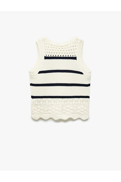 Koton New Season Crew Neck Sleeveless Striped Knitwear Singlet