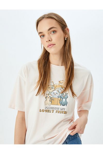 Koton pink Printed T-Shirt