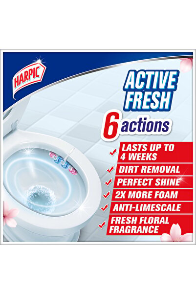 Harpic Active Fresh Toilet Cleaner Rim Block Floral Blossom 35 gfor Lasting Freshness and Daily Toilet Care