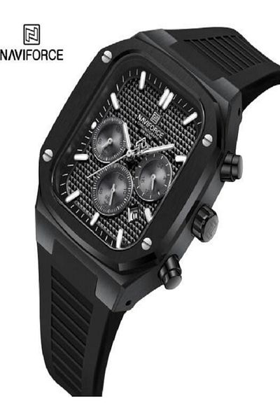 Naviforce Watch Oem Rugged Quartz Watches with Small Three Dial Luminous Display square case Original