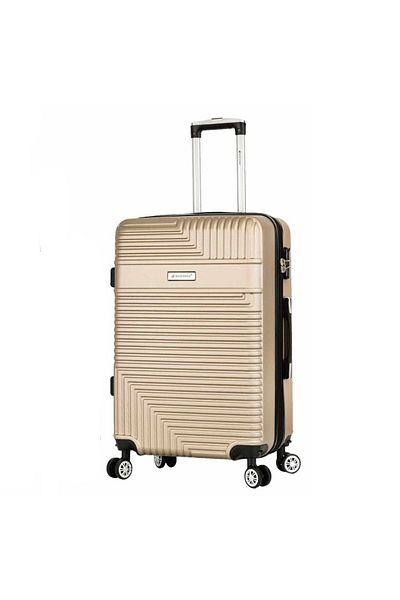 Madisson SW44504 large trolley extendable, 76x47x31 cm, checked luggage, ABS, gold