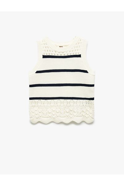 Koton New Season Crew Neck Sleeveless Striped Knitwear Singlet