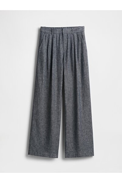 GAP Kadın Lacivert 365 High Rise Keten Karışımlı Pantolon